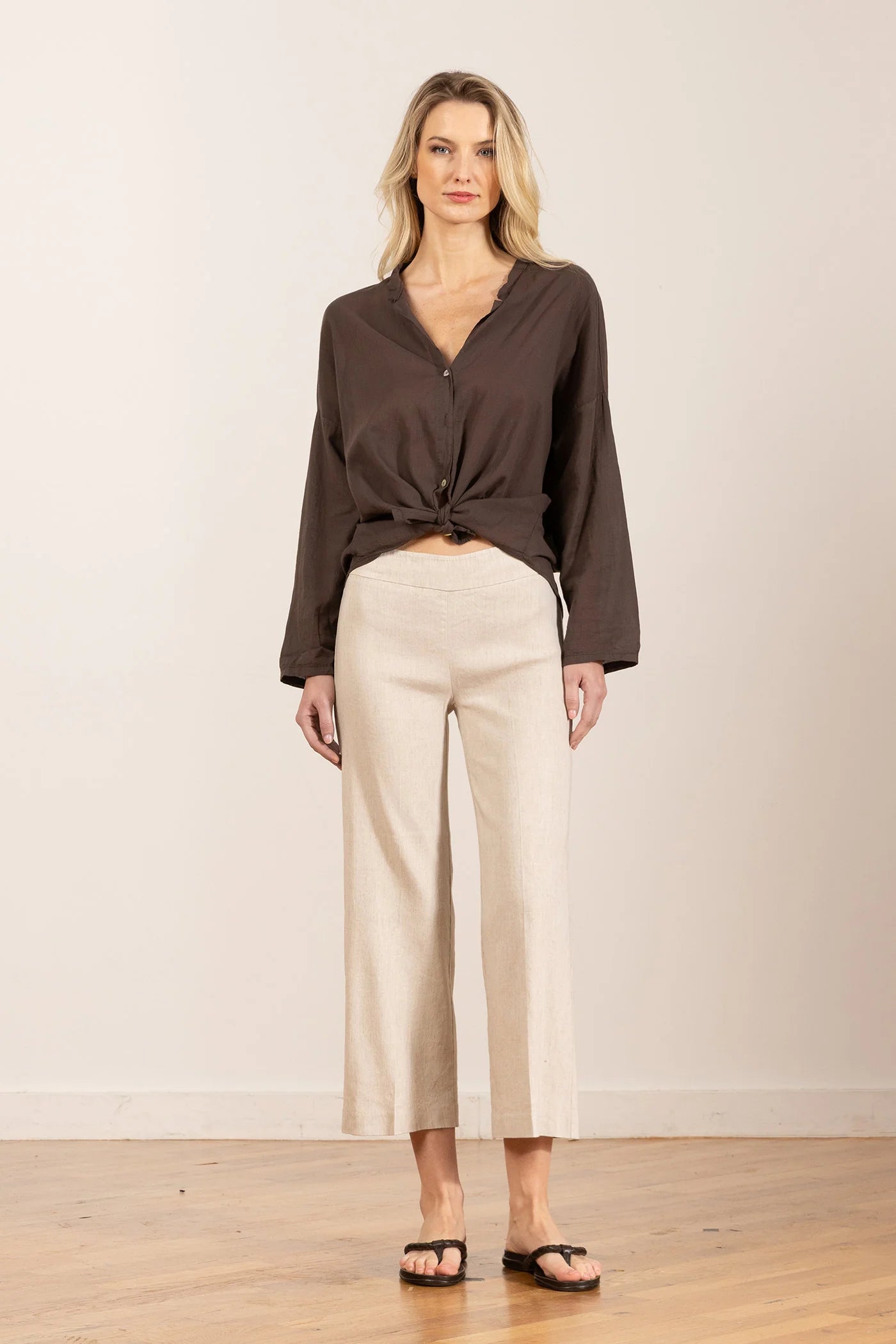Alex Linen Pant - Oatmeal by Avenue Montaigne | 25 South Boutiques