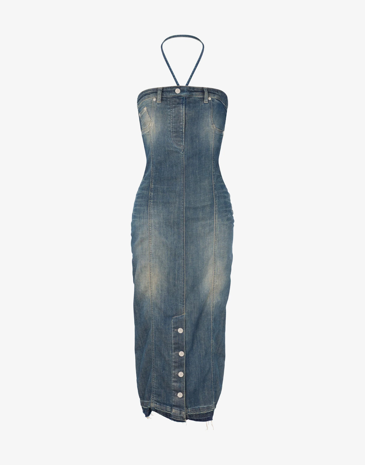 Denim Dress - Dark Denim by Moschino — view 6