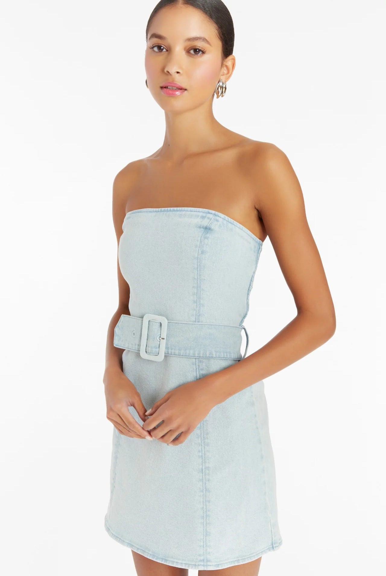 Fae Denim Dress - Iceberg by Amanda Uprichard — alternate view