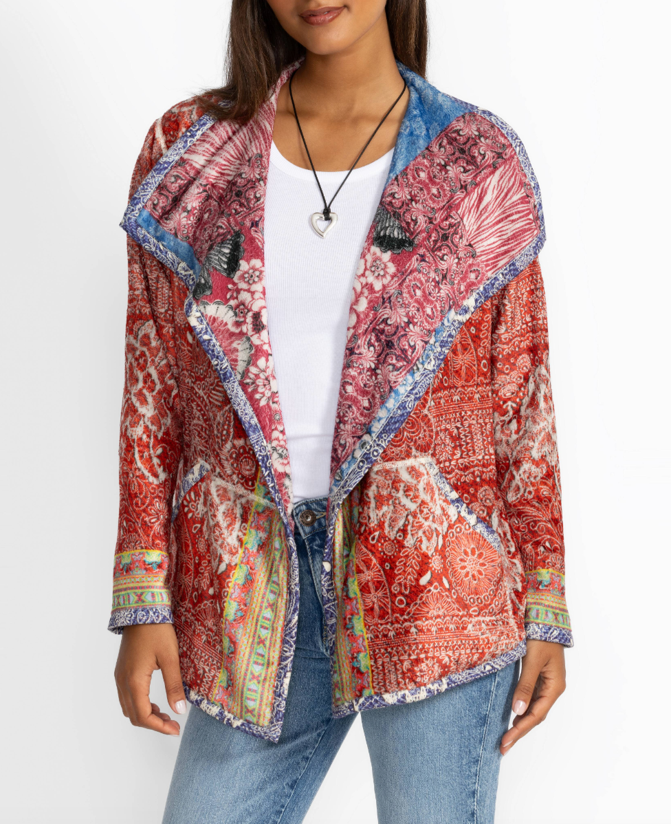 Joan Reversible Wrap Binded Sherpa Jacket - Maybourn Scarf by Johnny Was — alternate view
