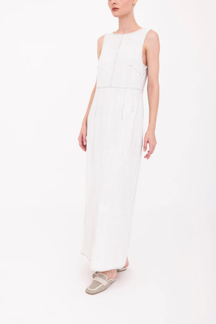 Bergenia Scuba Tank Long Dress - Ice by Elaine Kim — alternate view