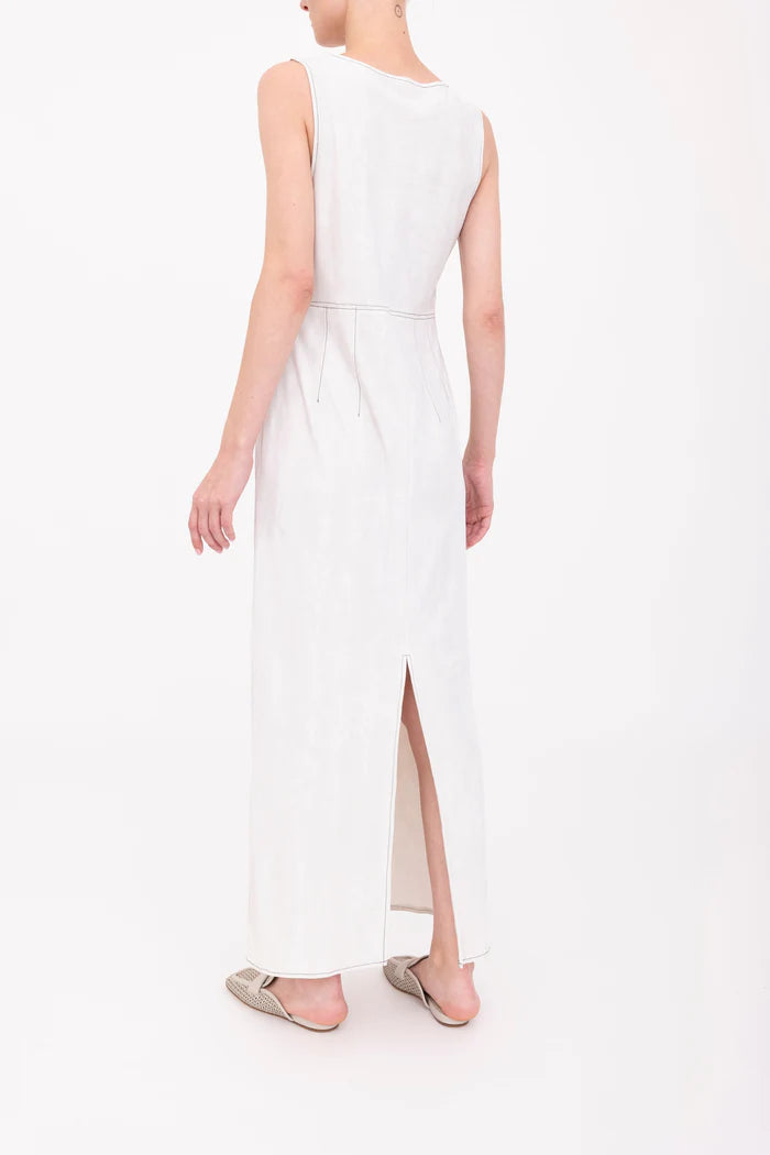 Bergenia Scuba Tank Long Dress - Ice by Elaine Kim — view 3