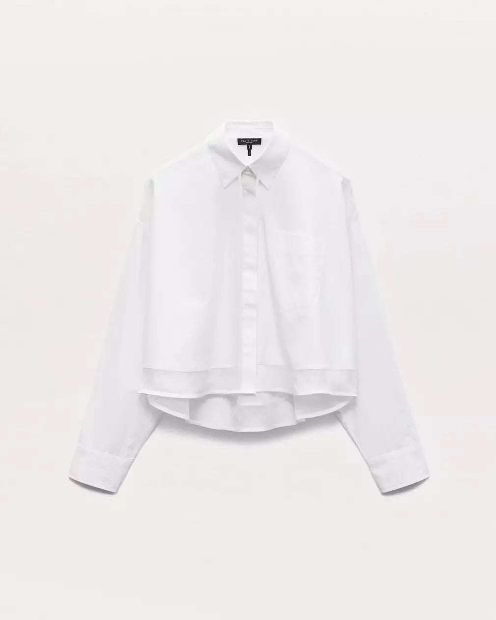 Beatrice Cropped Poplin-Organza Shirt - White by Rag & Bone — view 5