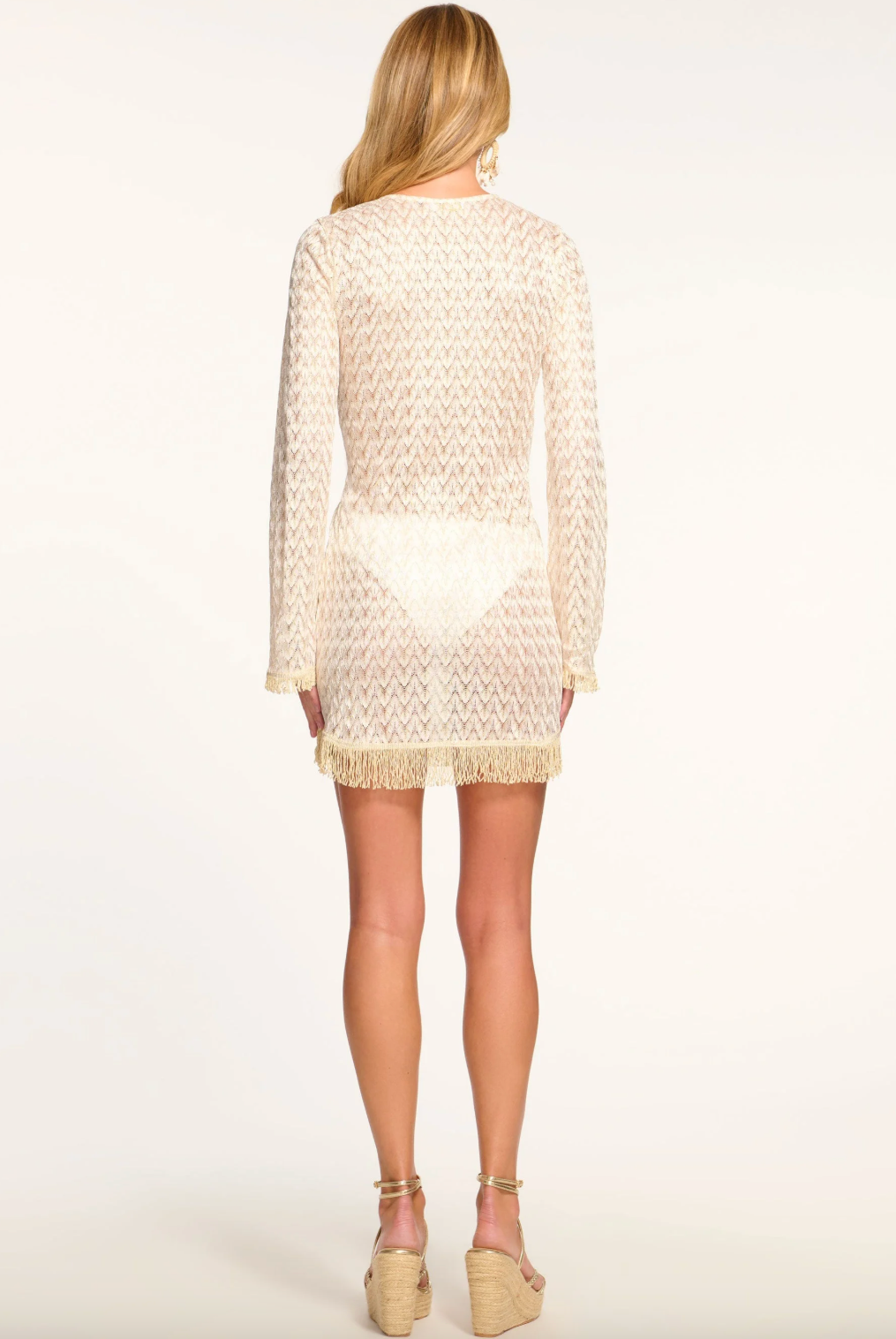 Zig Zag Cassie Coverup Mini Dress - White Zigzag by Ramy Brook — view 4