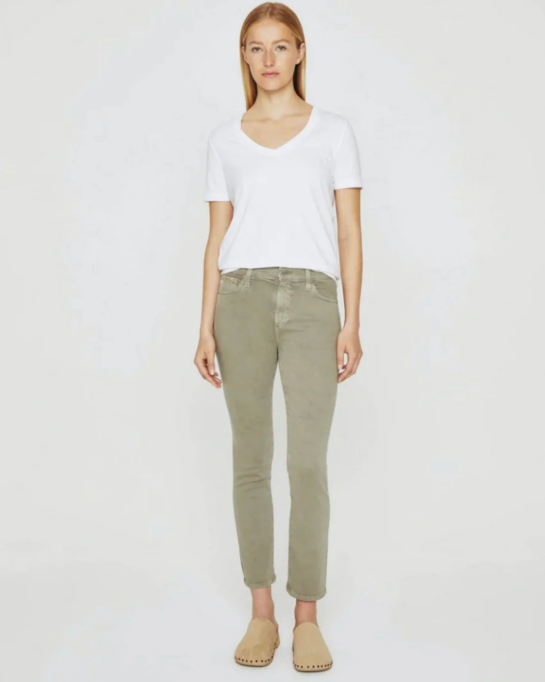 Mari Crop High-Rise Slim Straight Jean - Sulfur Dried Rosemary by Adriano Goldschmied AG | 25 South Boutiques