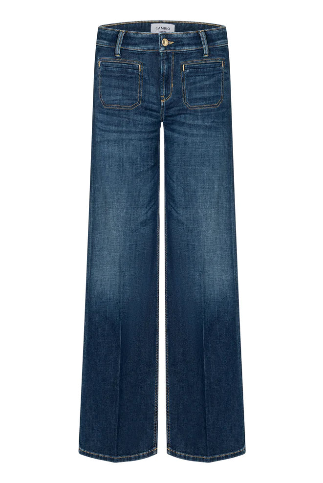 Tess Straight Leg Jeans - Blue by Cambio — view 3
