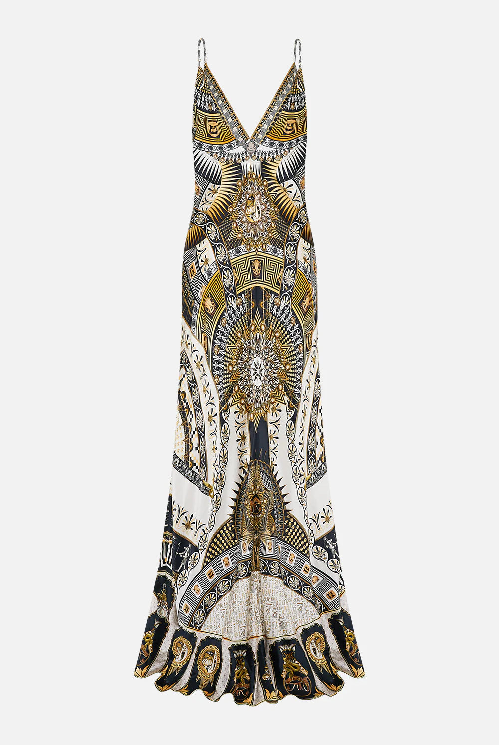 V Neck Long Bias Slip Dress - The Temples of Dendara by Camilla — view 5