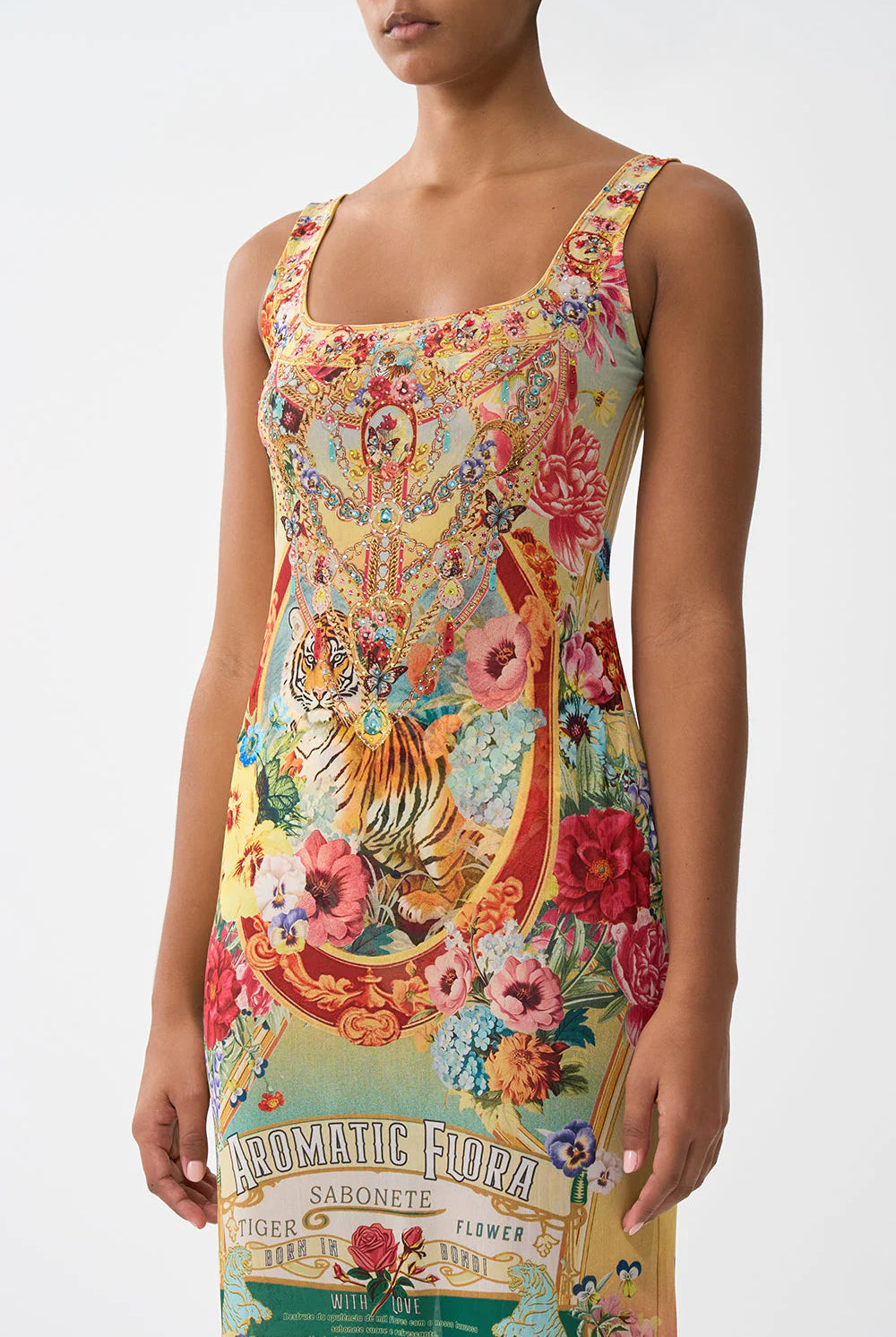 Square Neck Beach Dress - Aromatic Tiger Flower by Camilla — view 4
