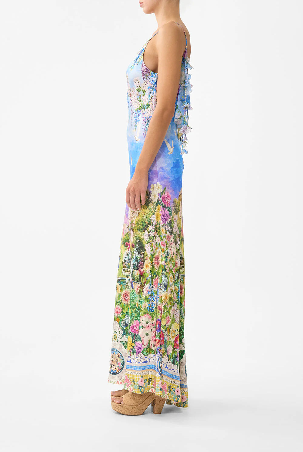 V Neck Back Frill Bias Slip Dress - Navàs Nouveau by Camilla — view 3