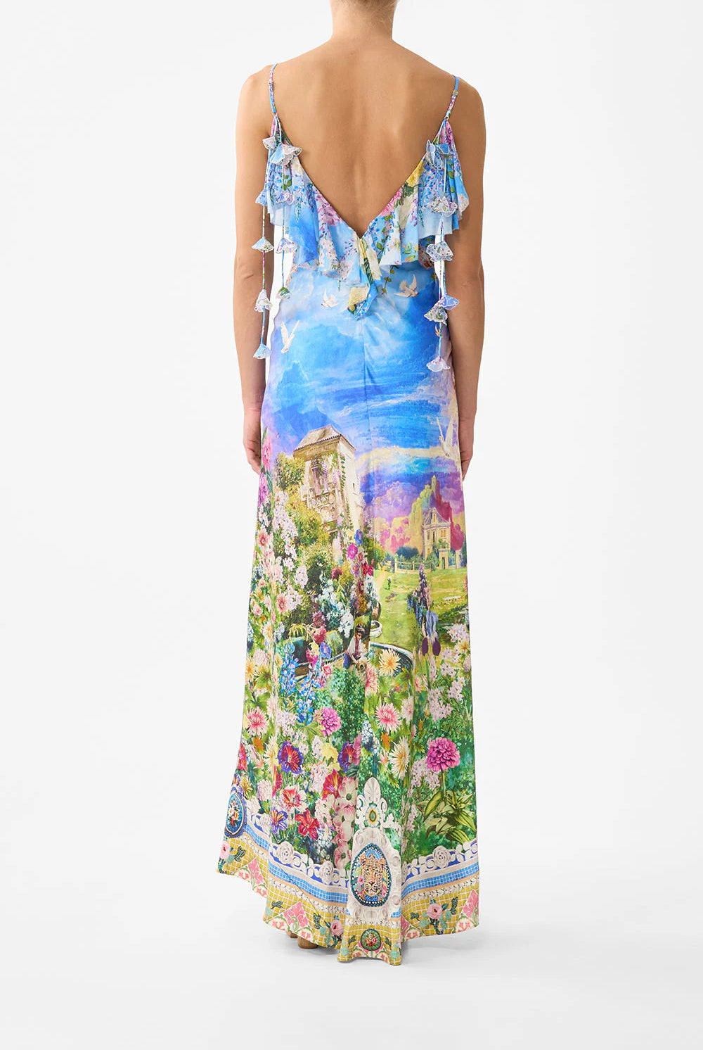V Neck Back Frill Bias Slip Dress - Navàs Nouveau by Camilla — view 4