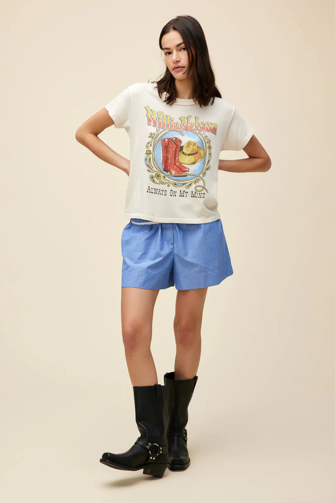 Willie Nelson Paisley Tee - Dirty White by DayDreamer — view 3