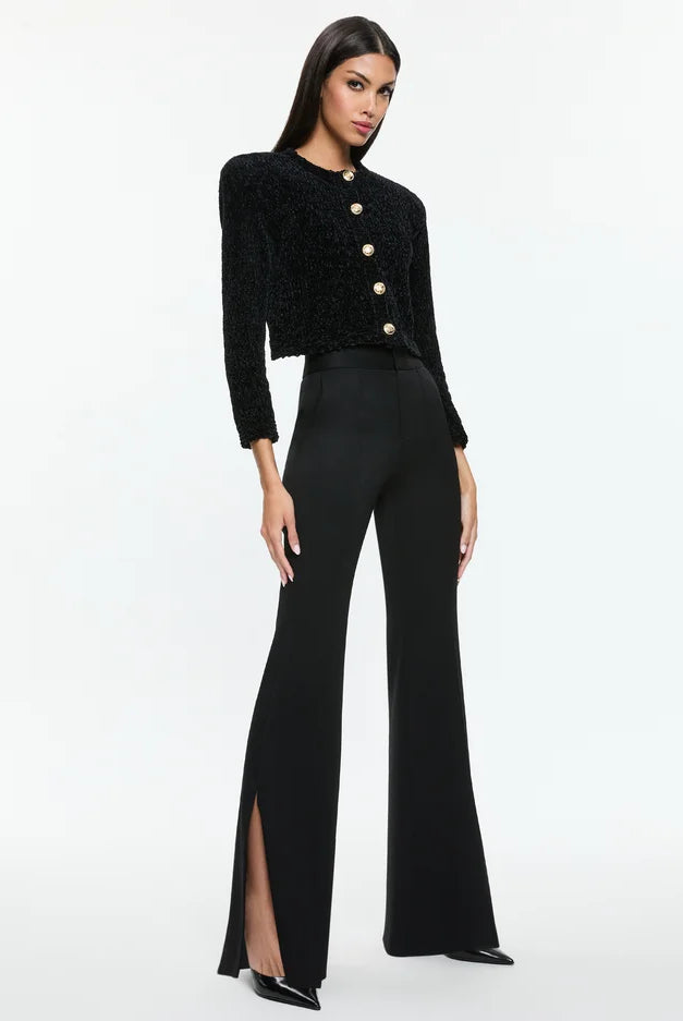 Breanna Chunky Knit Cardigan - Black by Alice & Olivia — view 3