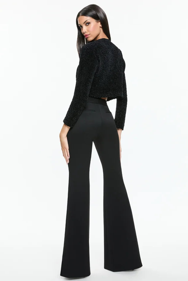 Breanna Chunky Knit Cardigan - Black by Alice & Olivia — view 4