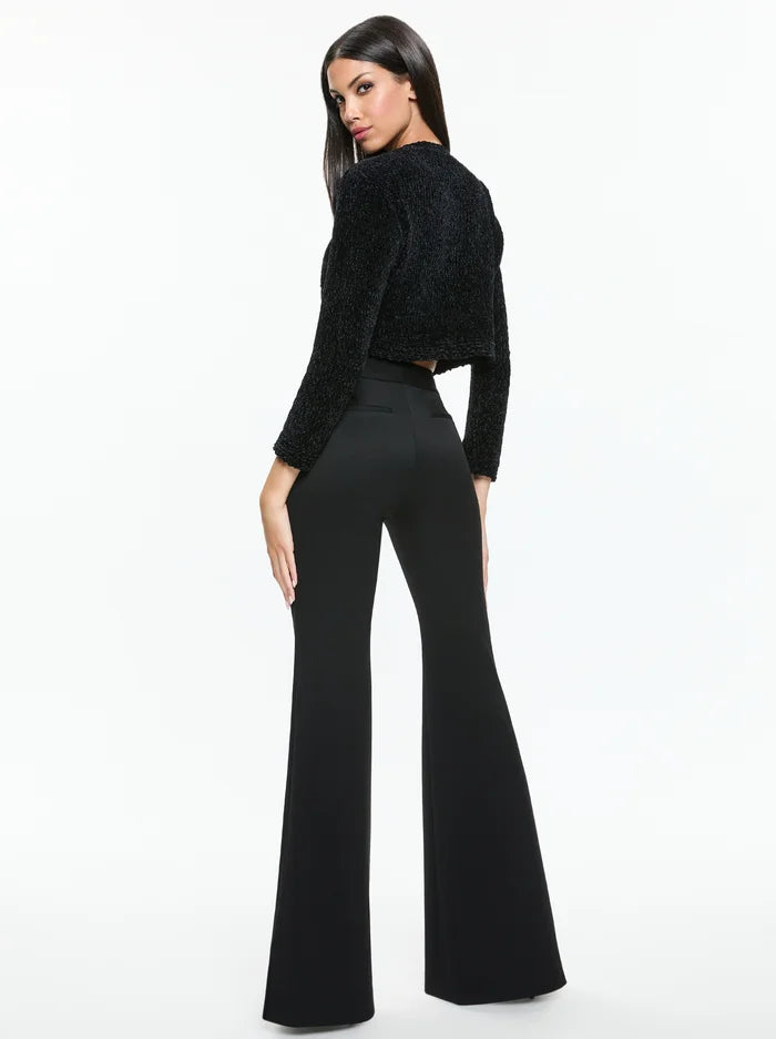 Breanna Chunky Knit Cardigan - Black by Alice & Olivia — view 4