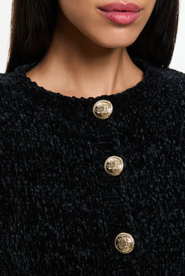 Breanna Chunky Knit Cardigan - Black by Alice & Olivia — alternate view