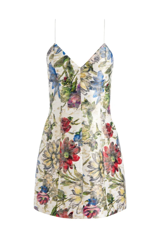 Tayla Mini Dress - Off White Multi by Alice & Olivia — view 5