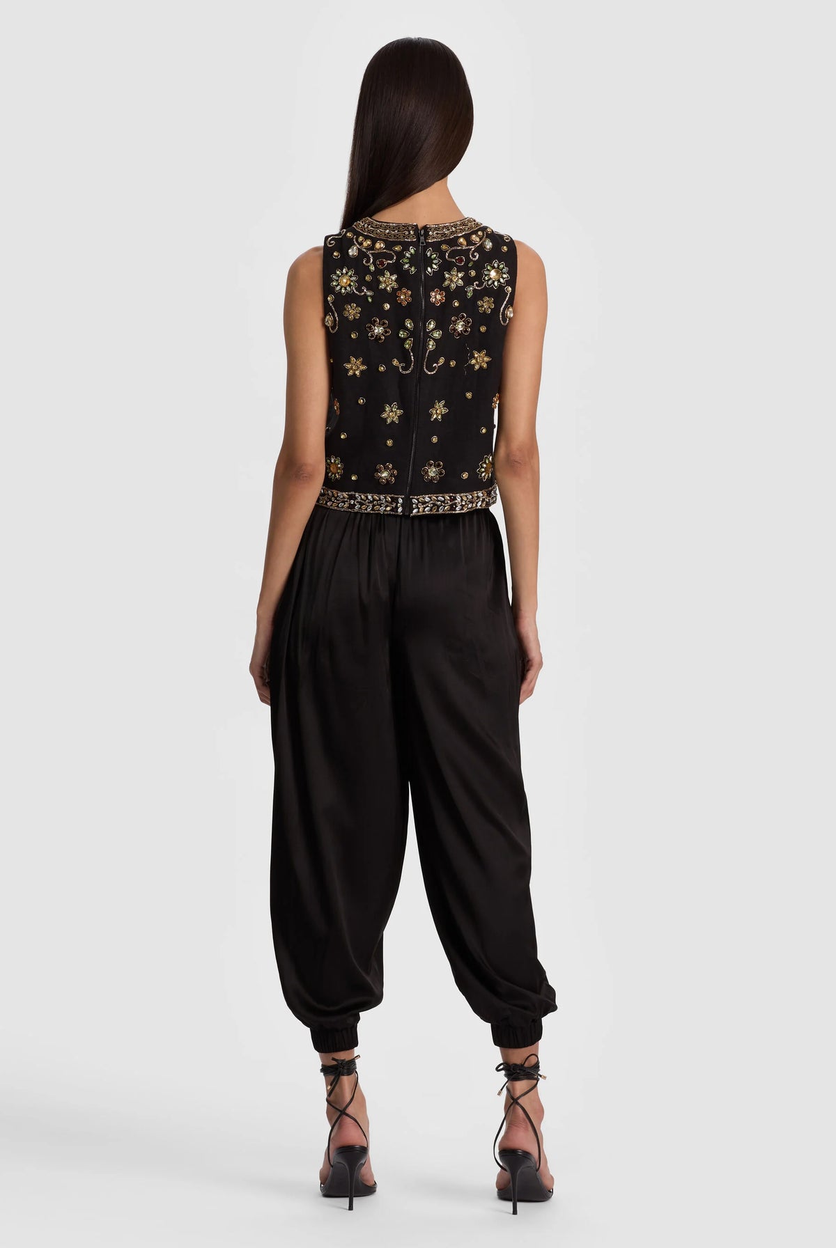 Amal Embellished Tank - Black Multi by Alice & Olivia — view 3