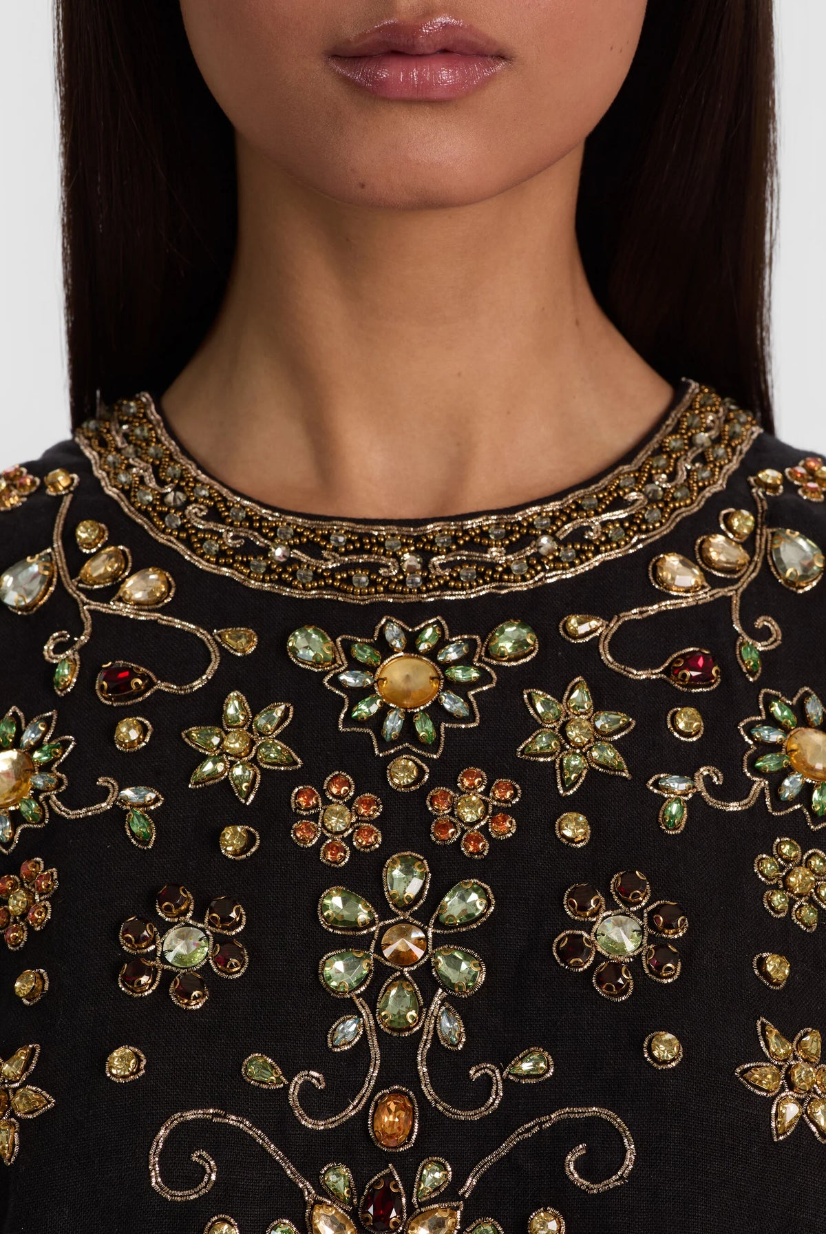 Amal Embellished Tank - Black Multi by Alice & Olivia — view 4