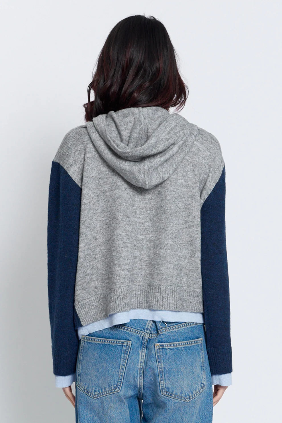 Central Park West Isla Layered Hoodie - Blue Combo, view 2