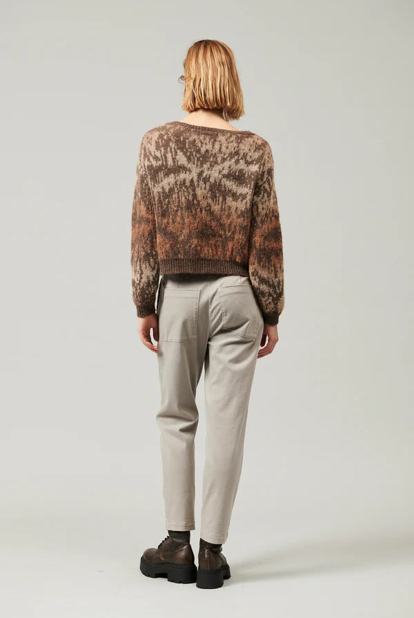 Crewneck Alpaca Mohair Yarn Sweater - Mocha by Tandem — view 5