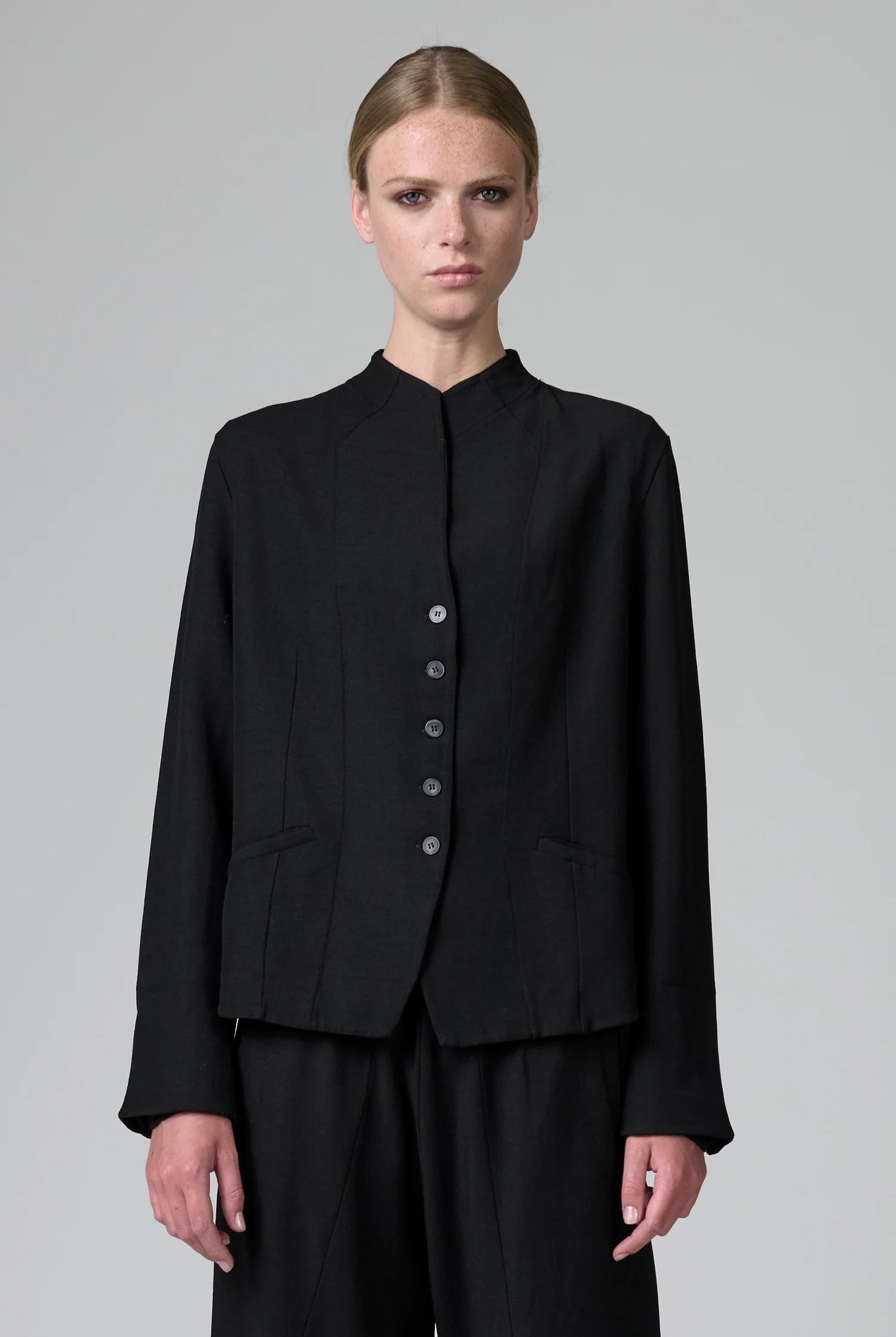 Stretch Wool Shaped Jacket - Black by Transit Par-Such | 25 South Boutiques