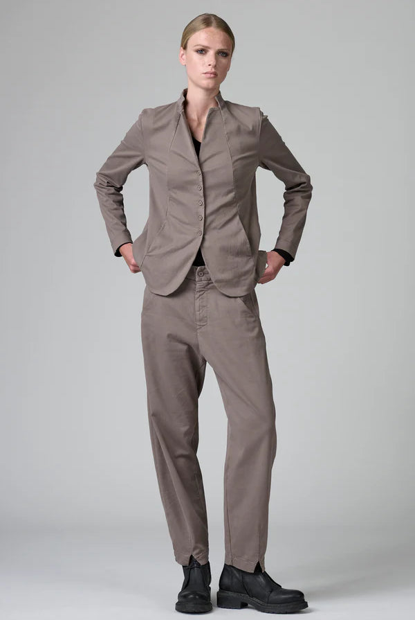 Mandarin Collar Jacket - Taupe by Transit Par-Such — alternate view