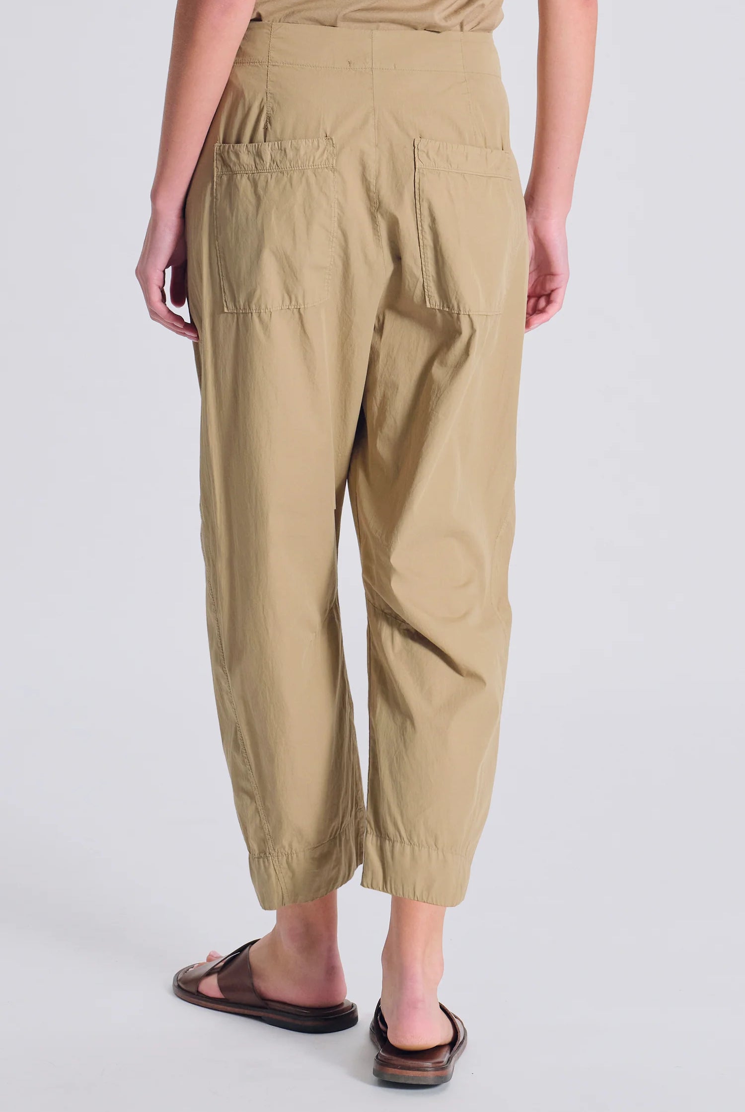 Comfort Fit Light Cotton Trousers - Nut by Transit Par-Such — view 4