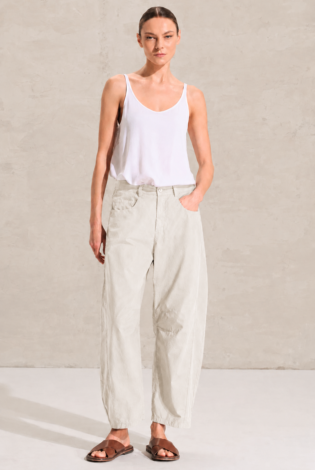 Cotton 5-pocket Balloon Trousers - Sand by Transit Par-Such | 25 South Boutiques