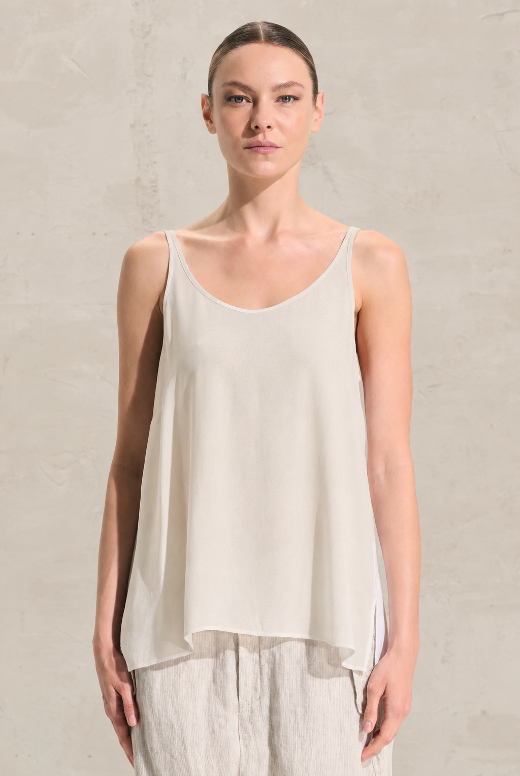 Elastic Viscose Crepe Tank - Sand by Transit Par-Such | 25 South Boutiques