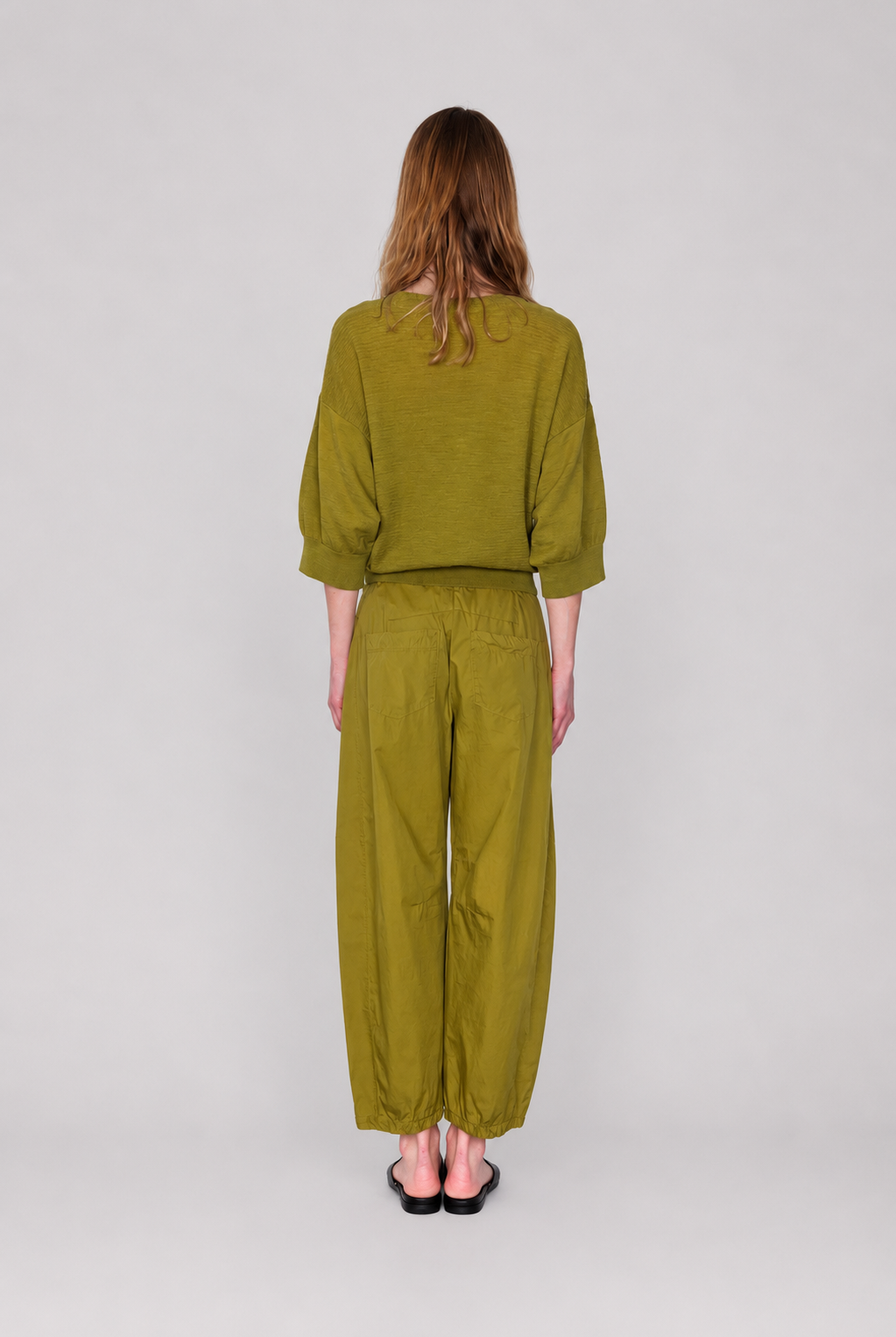 Short Sleeve Zip Cardigan - Olive by Transit Par-Such — alternate view