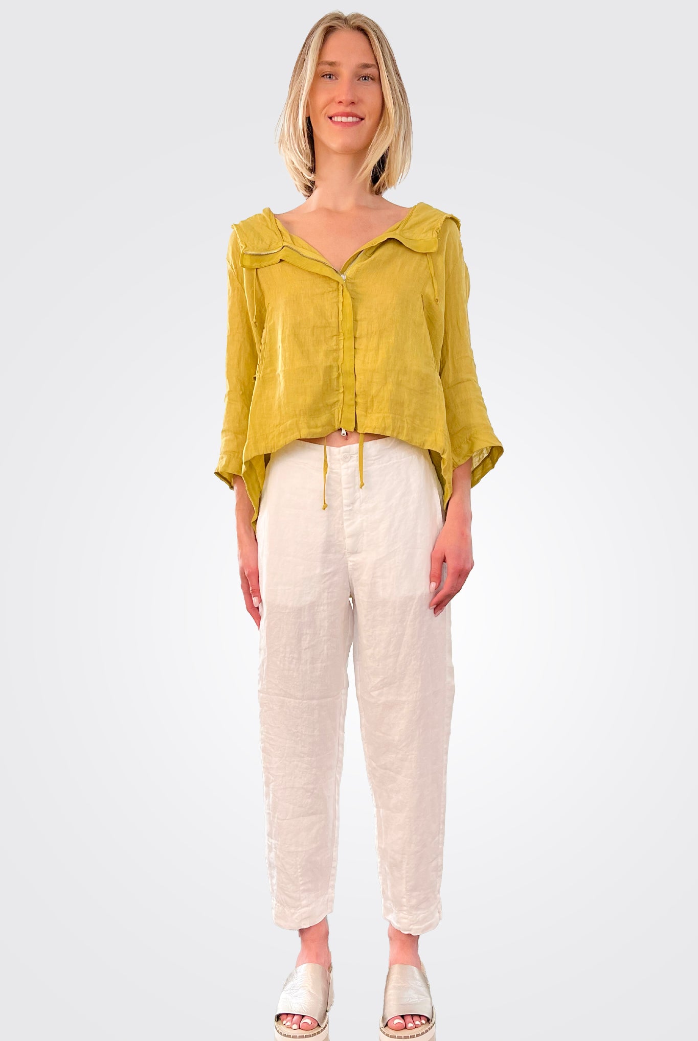 Linen Comfort Trousers - White by Transit Par-Such | 25 South Boutiques