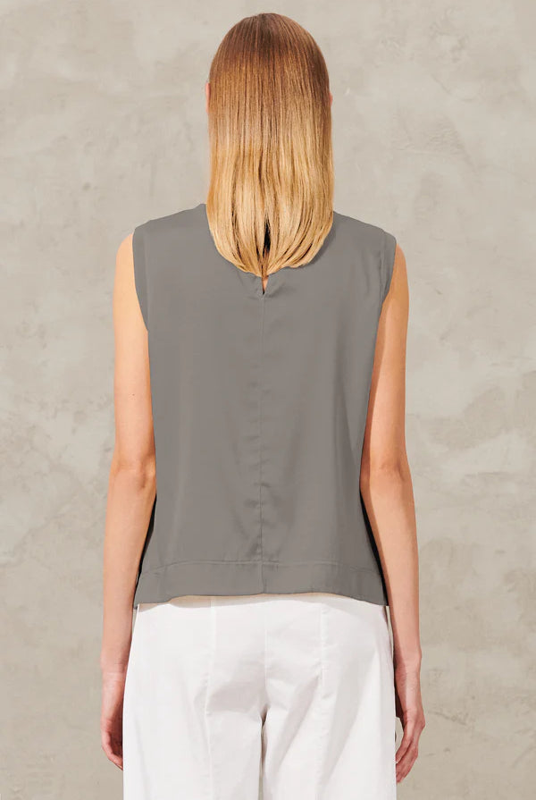 Stretch Silk Satin Tank - Grey by Transit Par-Such — alternate view