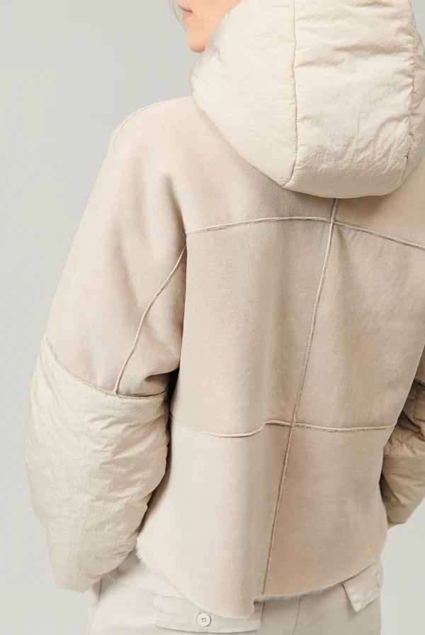Zip Up Padded Sheepskin Jacket - Sand by Transit Par-Such — alternate view
