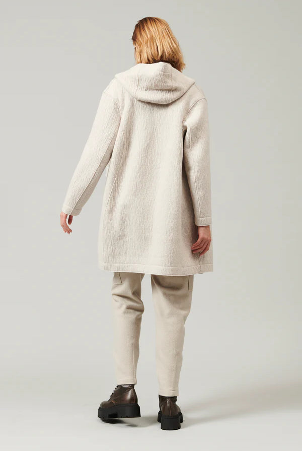 Comfort Fit Hooded Boiled Wool Jacket - Ice by Transit Par-Such — view 6