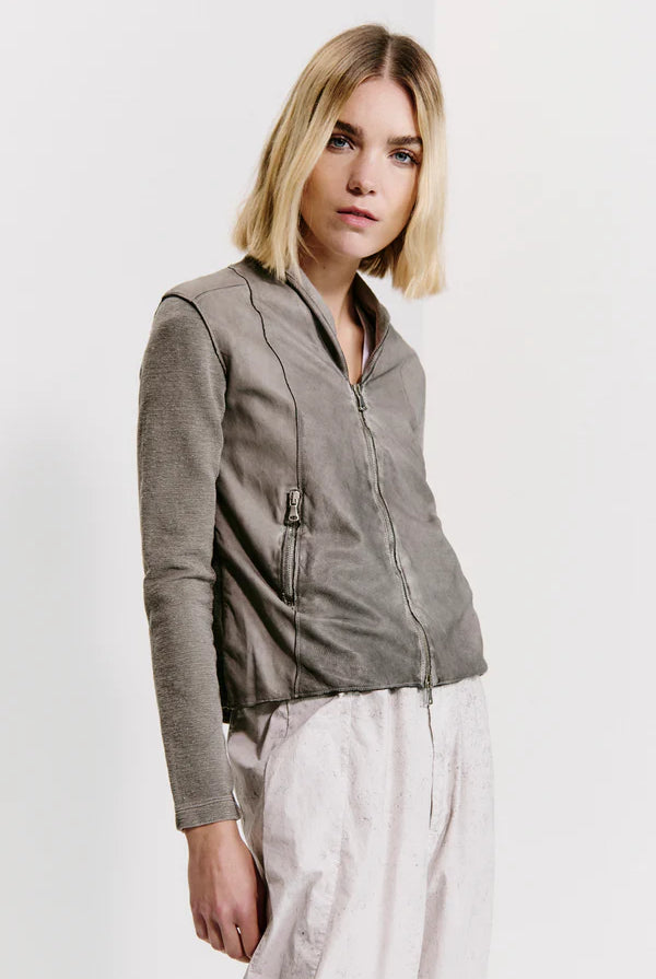Slim Fit Zipped Short Jacket - Grey by Transit Par-Such — view 3