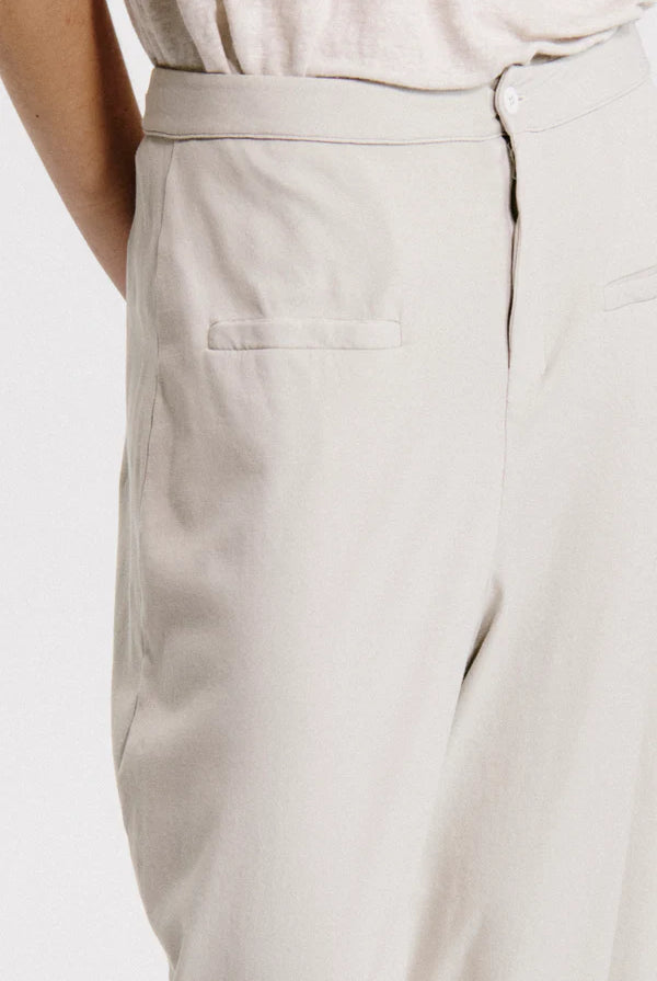 Comfort Fit Stretch Cotton Trousers - Sand by Transit Par-Such — view 3
