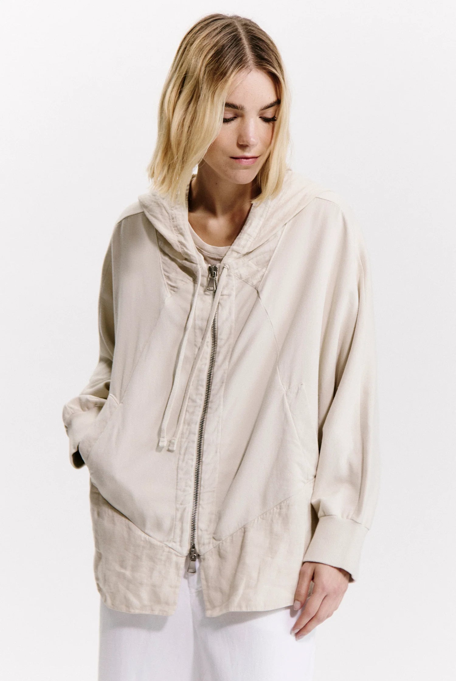 Oversized Zip Hoodie - Sand by Transit Par-Such | 25 South Boutiques