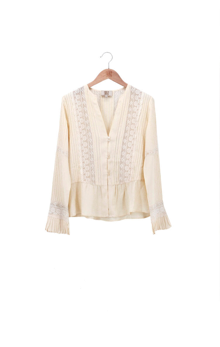 Lizze Blouse - Soft Light Beige by T.ba — view 3