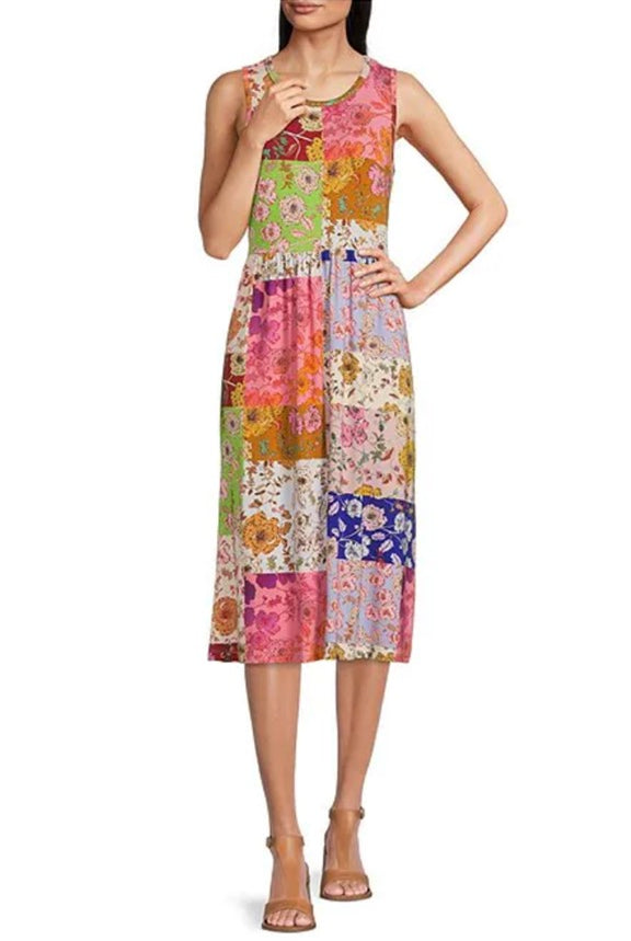 Cosmo Easy Fit Tea Length Dress - Multi by Johnny Was | 25 South Boutiques