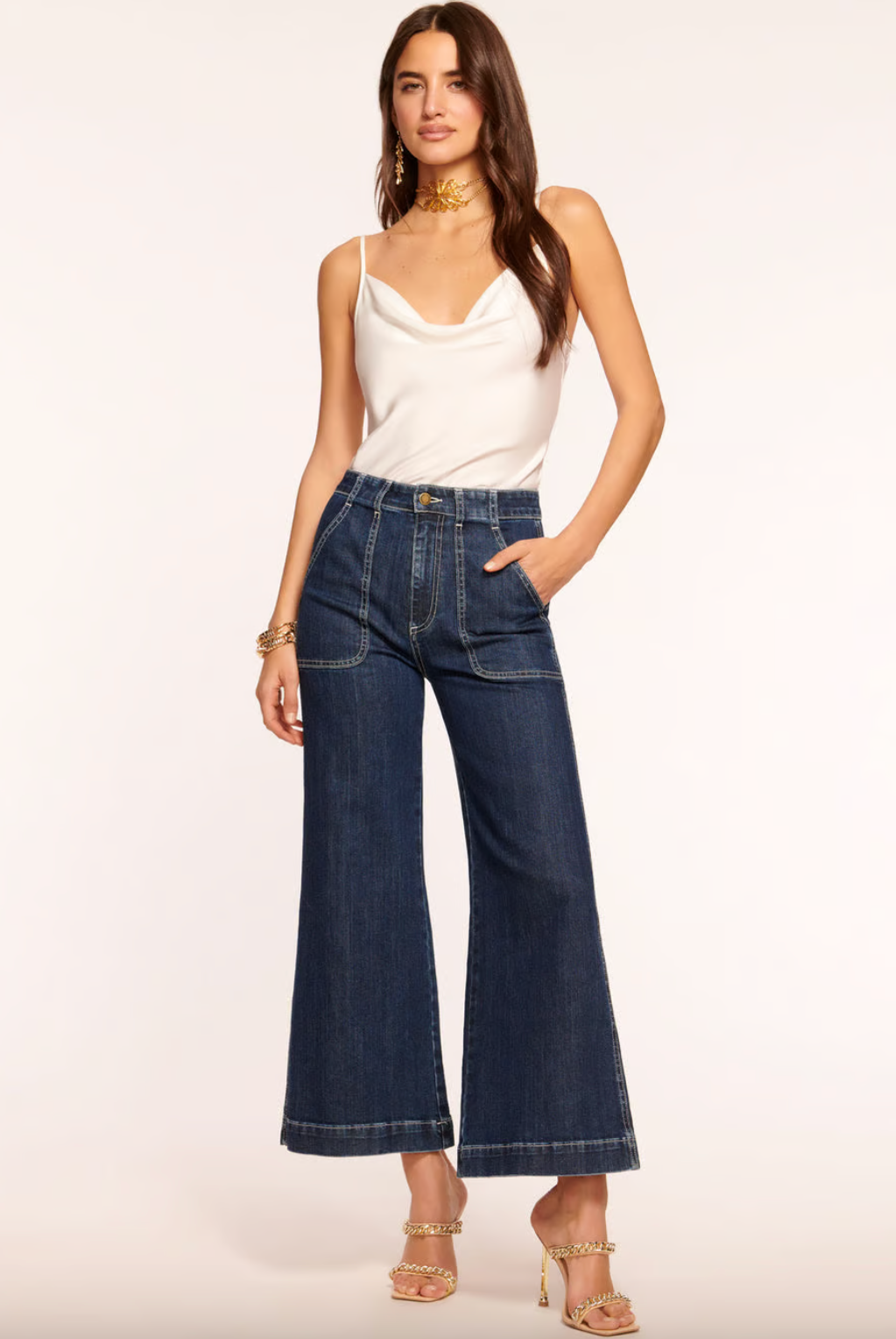Cropped Theodora Wide Leg Jean - Dark Wash by Ramy Brook | 25 South Boutiques