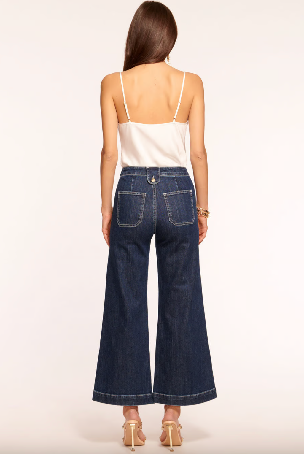 Cropped Theodora Wide Leg Jean - Dark Wash by Ramy Brook — view 4