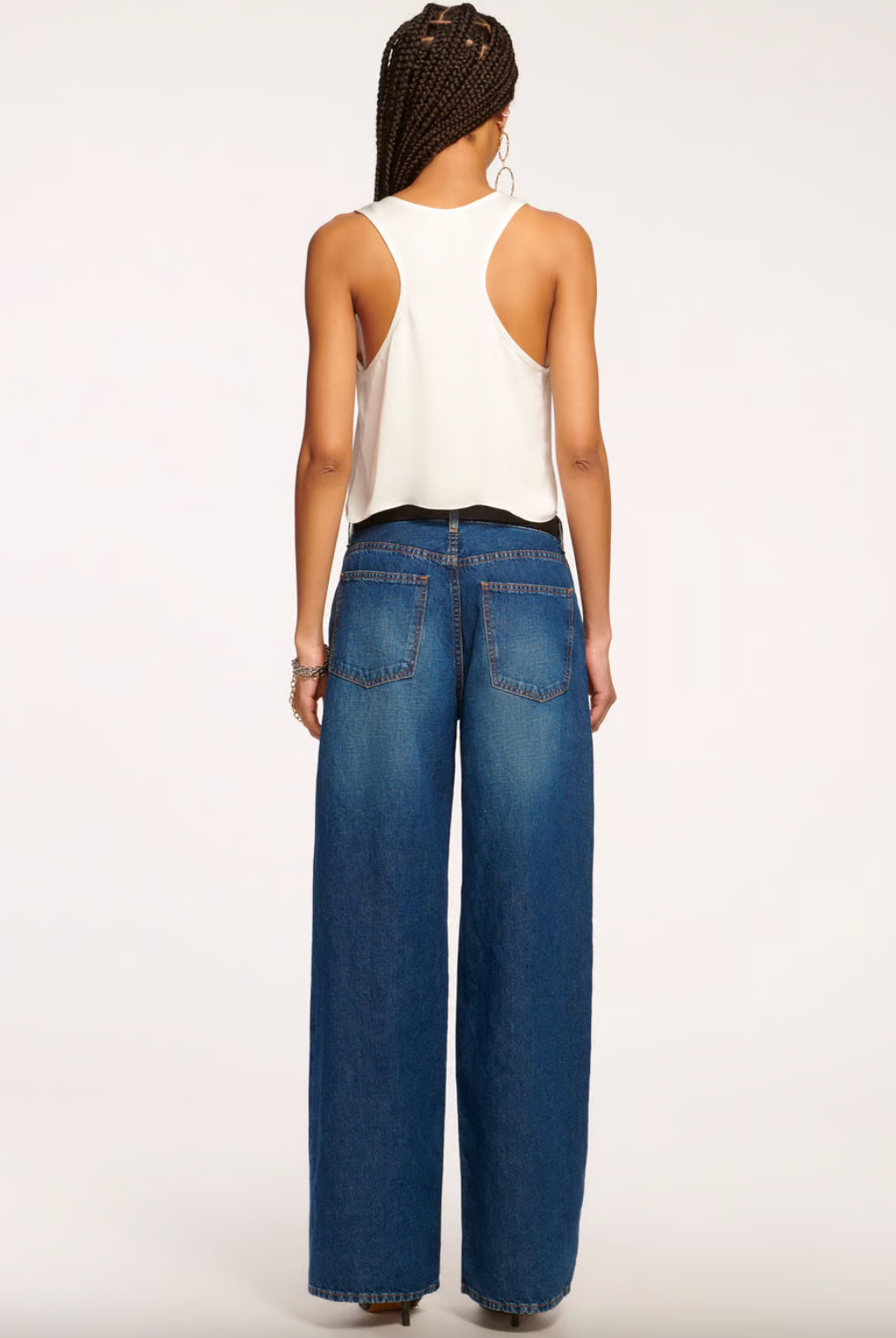 Kailani Pleated Low-Rise Jean - Medium Wash by Ramy Brook — view 3