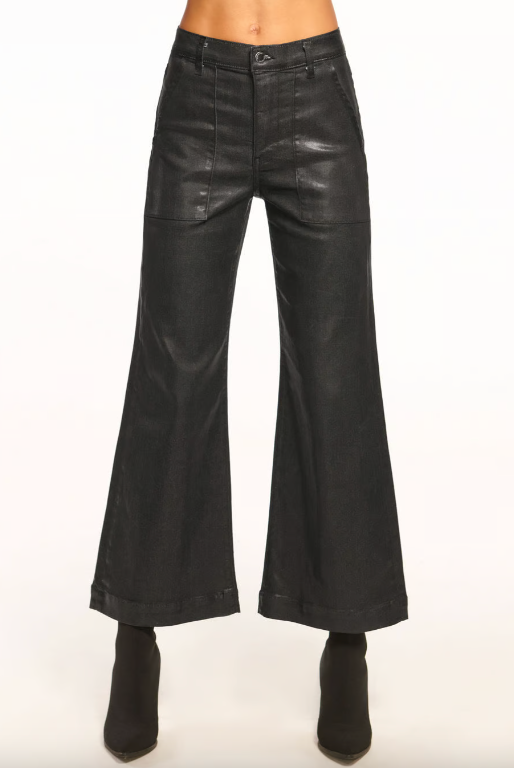 Cropped Metallic Clifford Jean - Black Metallic by Ramy Brook — alternate view