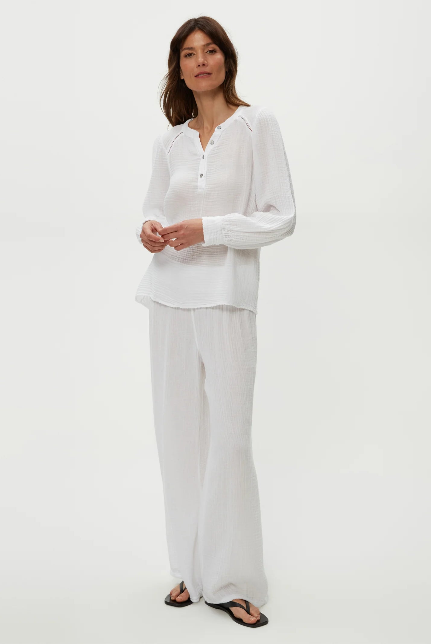 Kacey Peasant Top - White by Michael Stars — alternate view