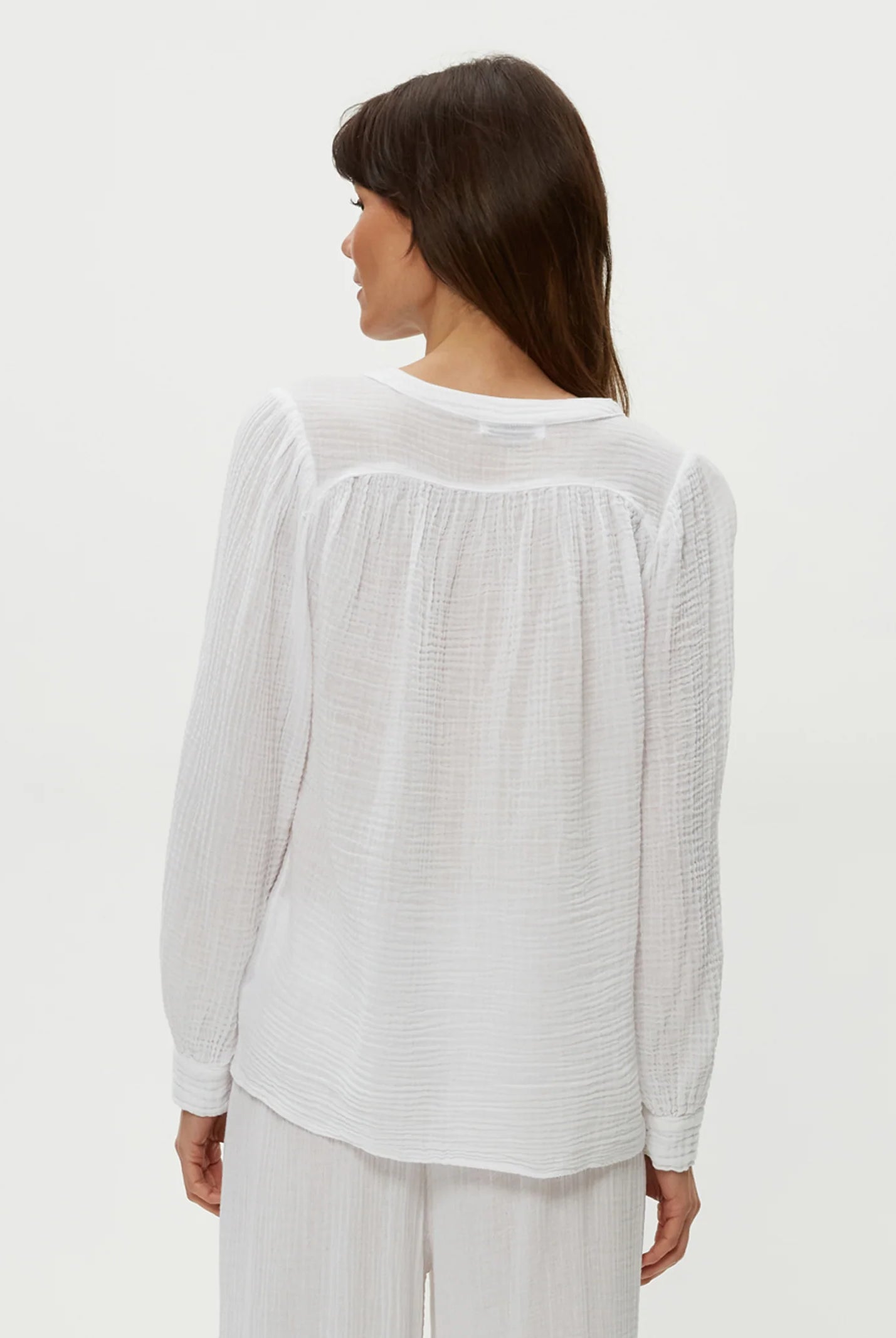Kacey Peasant Top - White by Michael Stars — view 4