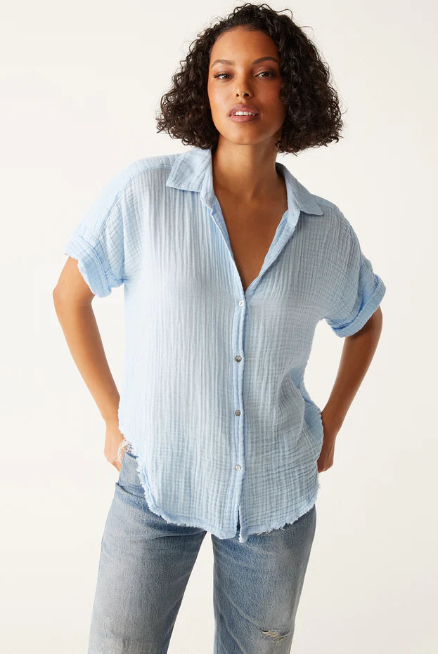 Bailey Gauze Button Down Shirt - Water by Michael Stars | 25 South Boutiques