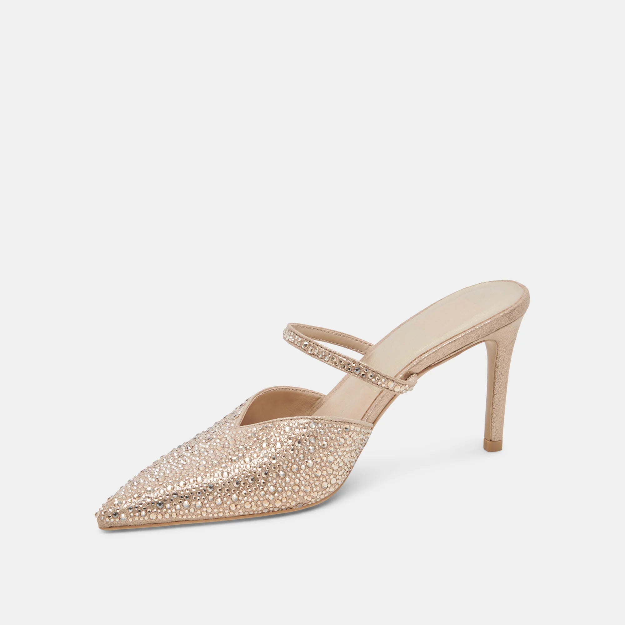 Kanika Crystal Heels - Light Gold Fabric by Dolce Vita — view 3