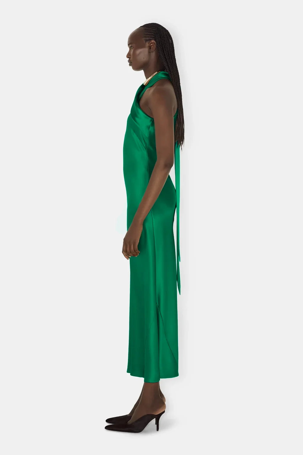Cropped Pandora Dress - Emerald by Galvan London — view 3