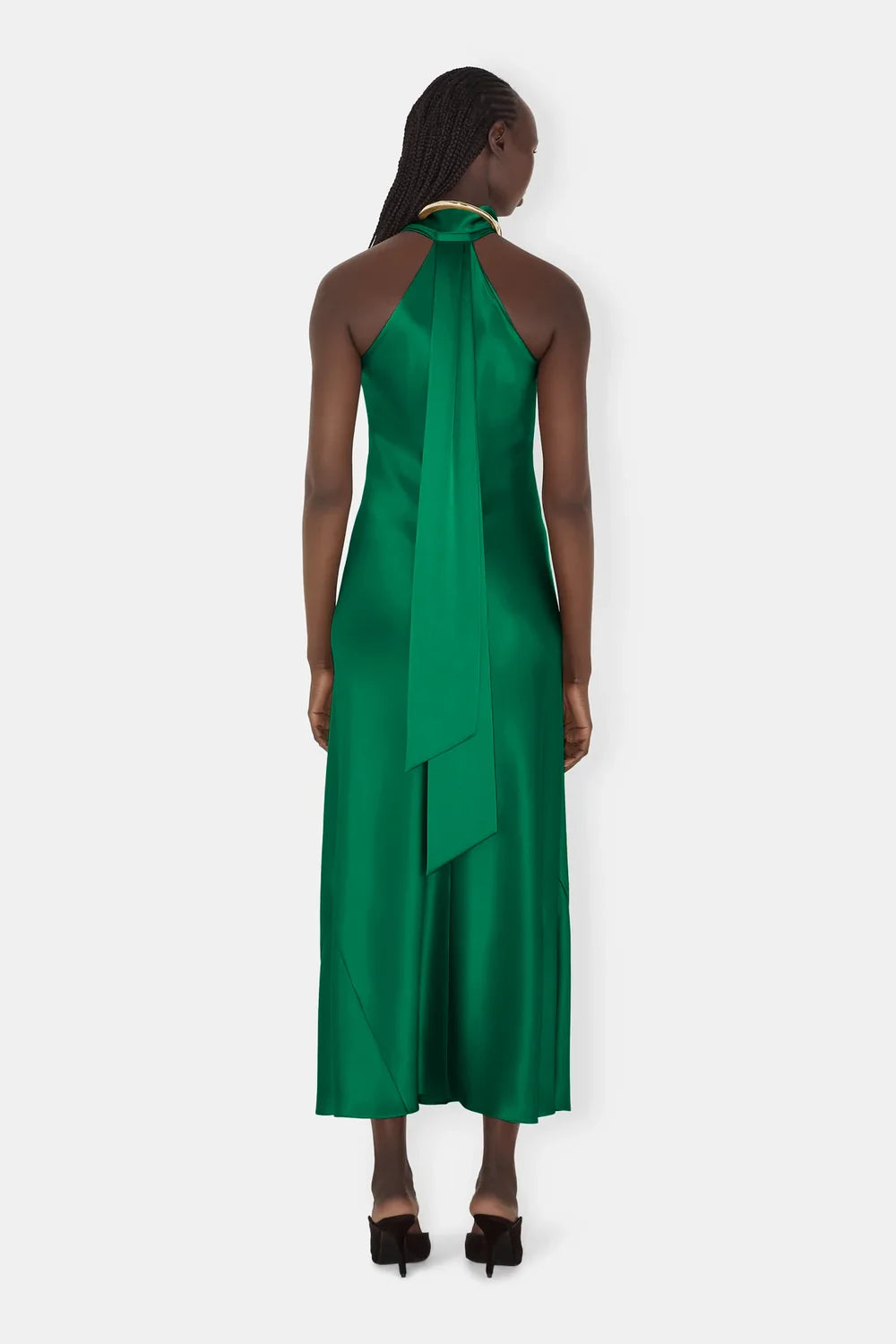 Cropped Pandora Dress - Emerald by Galvan London — view 4