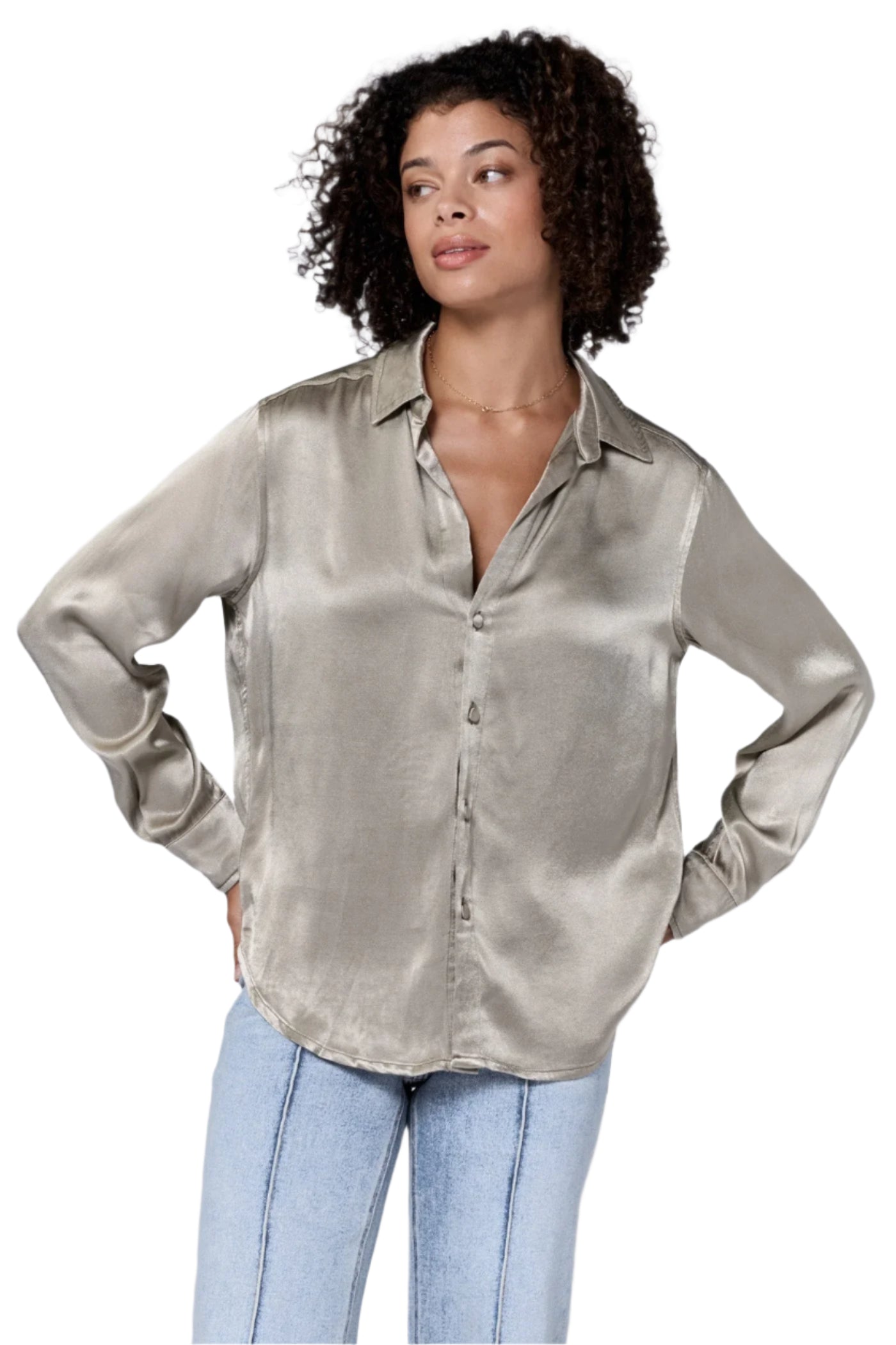 Galina Button Up Long Sleeve - Vetiver by Dear John | 25 South Boutiques